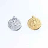 10pcs Stainless Steel Bee Charms Gold/Silver for Jewelry Making
