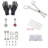 Stainless Steel Body Piercing Kit with Needle Tool