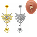 Spider Navel Ring Halloween Belly Piercing Body Jewelry