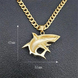 Big Shark Pendant Necklace Hip Hop Animal Jewelry