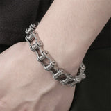 Stainless Steel Biker Chain Bracelet Men's Motorcycle Style Punk Jewelry