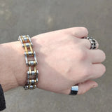 Mens Steel Biker Chain Bracelet Motorcycle Style Punk Bangles