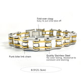 Mens Steel Biker Chain Bracelet Motorcycle Style Punk Bangles