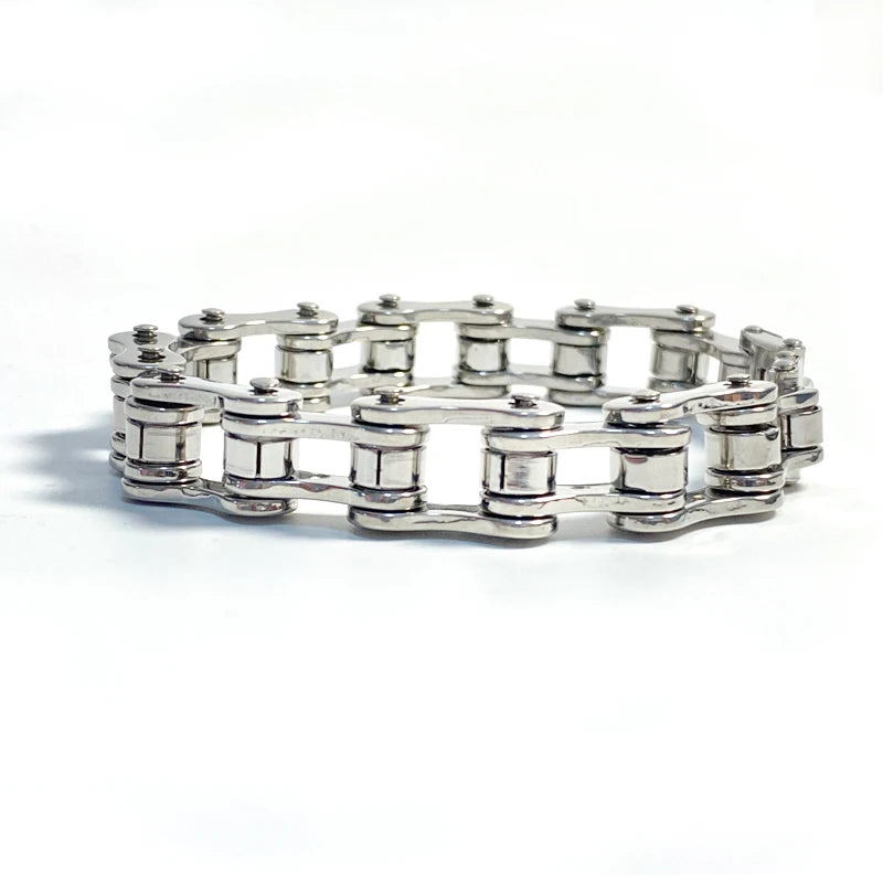 Mens Steel Biker Chain Bracelet Motorcycle Style Punk Bangles
