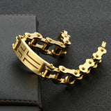 Men's Stainless Steel Biker Chain Bracelet Cross Bracelet SL023