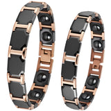 Stainless Steel & Ceramic Couple Bracelet Magnetic Therapy Bracelets