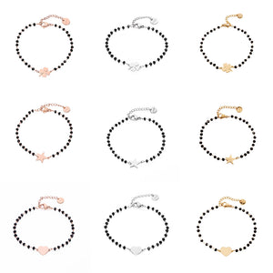 Crystal Beads Chain Bracelet Stainless Steel Women's Jewelry