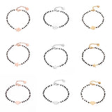 Crystal Beads Chain Bracelet Stainless Steel Women's Jewelry