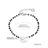 Crystal Beads Chain Bracelet Stainless Steel Women's Jewelry