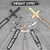 Stainless Steel Double Layers Cross Men Necklaces Pendants Chain Punk