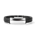 Stainless Steel Punk Rock Leather Men Clasp Bracelet Bangle