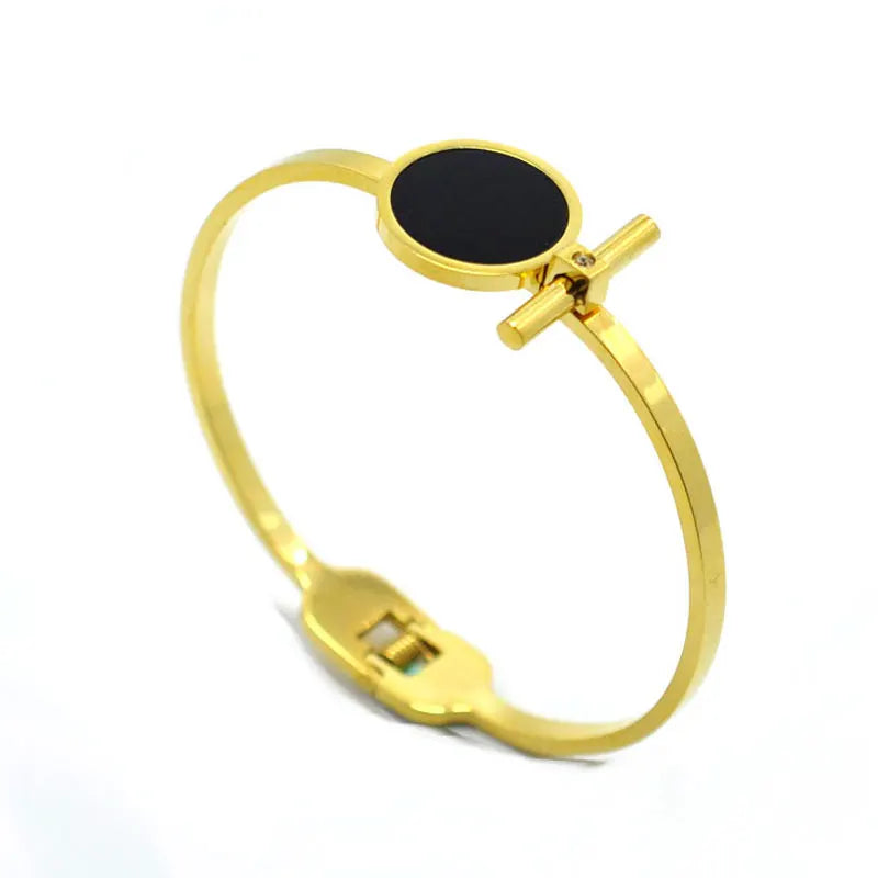 Stainless Steel Round Bangle & Bracelet For Women