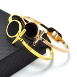 Stainless Steel Round Bangle & Bracelet For Women