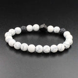 Skull Charm Bracelet Stainless Steel & Natural Stone Beads