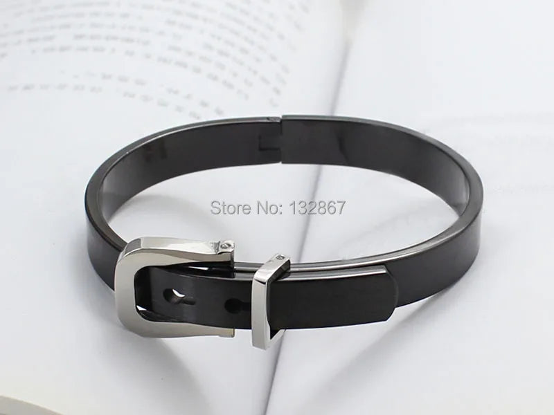 Black-Tone Handcuff Bangle Bracelet 10mm