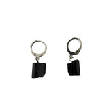 Stainless Steel Tourmaline Earrings Hoop Clip Gemstones Natural Tiny Hoops