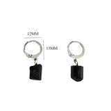 Stainless Steel Tourmaline Earrings Hoop Clip Gemstones Natural Tiny Hoops
