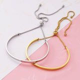 Engrave Gold/Silver Name Plate Bracelet Adjustable Chain 5pcs