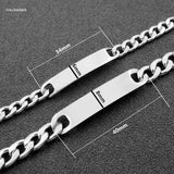Stainless Steel Blank ID Bar Chain Bracelet