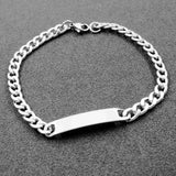 Stainless Steel Blank ID Bar Chain Bracelet