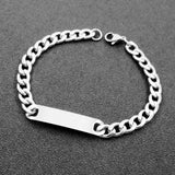 Stainless Steel Blank ID Bar Chain Bracelet
