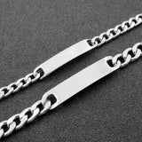 Stainless Steel Blank ID Bar Chain Bracelet