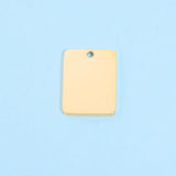 10pcs Stainless Steel Rectangle Engraving Pendant Silver Metal Tag