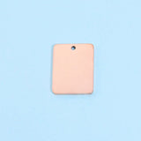 10pcs Stainless Steel Rectangle Engraving Pendant Silver Metal Tag