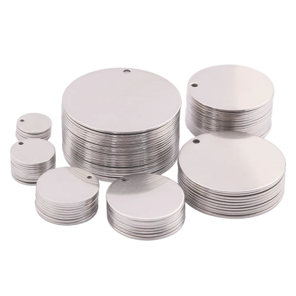 Round Stamping Tag Circle Disc Pendants DIY Necklace Bracelet Jewelry Making
