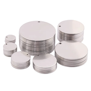 Round Stamping Tag Circle Disc Pendants DIY Necklace Bracelet Jewelry Making