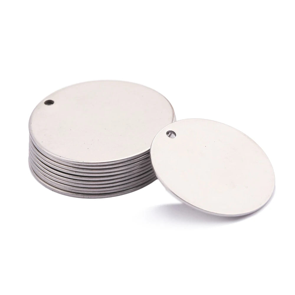 Round Stamping Tag Circle Disc Pendants DIY Necklace Bracelet Jewelry Making