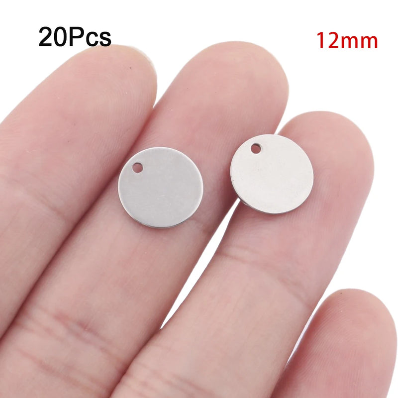 Round Stamping Tag Circle Disc Pendants DIY Necklace Bracelet Jewelry Making