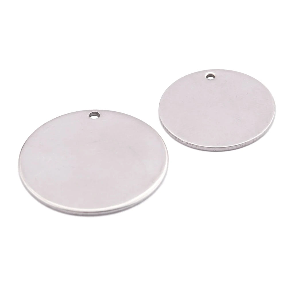 Round Stamping Tag Circle Disc Pendants DIY Necklace Bracelet Jewelry Making
