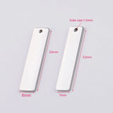 Metal Rectangle Blank Charms Pendant for Necklace Making 20pcs