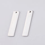 Metal Rectangle Blank Charms Pendant for Necklace Making 20pcs