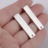 Metal Rectangle Blank Charms Pendant for Necklace Making 20pcs