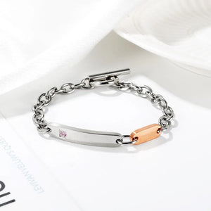 Stainless Steel Bolt Buckle Bracelet - Couples Gloss Bangle