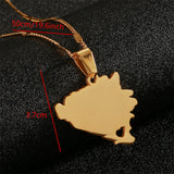 Stainless Steel Bosnia and Herzegovina Map Pendant Necklace