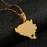 Stainless Steel Bosnia and Herzegovina Map Pendant Necklace