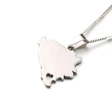 Stainless Steel Bosnia and Herzegovina Map Pendant Necklace
