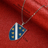 Bosnia Herzegovina Pendant Necklace Women Stainless Steel Chain