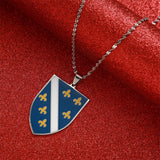 Bosnia Herzegovina Pendant Necklace Women Stainless Steel Chain