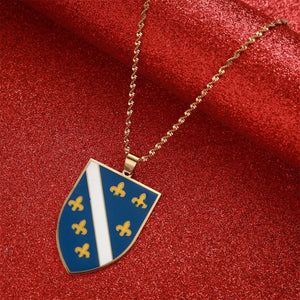 Bosnia Herzegovina Pendant Necklace Women Stainless Steel Chain