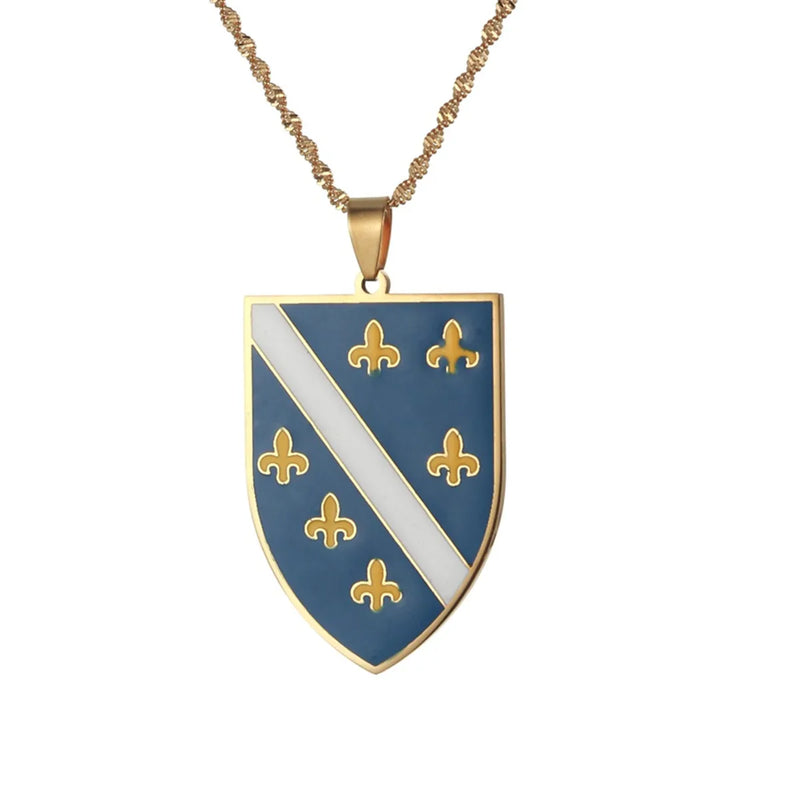 Bosnia Herzegovina Pendant Necklace Women Stainless Steel Chain