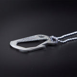 Stainless Steel Bottle Opener Necklace with English Letter Pendant