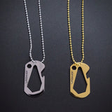 Stainless Steel Bottle Opener Necklace with English Letter Pendant