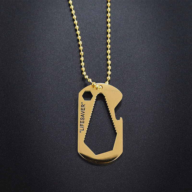 Stainless Steel Bottle Opener Necklace with English Letter Pendant