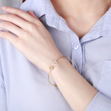 Stainless Steel Bracelet Initial Letter Silver Rose Jewelry Gift
