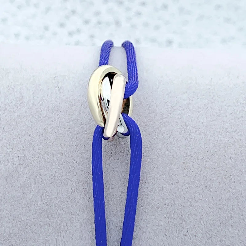 Stainless Steel Bracelet Adjustable Size Ribbon Lace Up Chain Bracelet