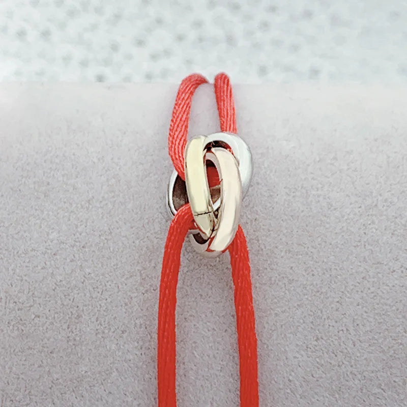 Stainless Steel Bracelet Adjustable Size Ribbon Lace Up Chain Bracelet
